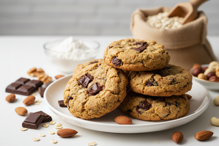 the most delicious looking pile of cookies. Keep it protein and health related